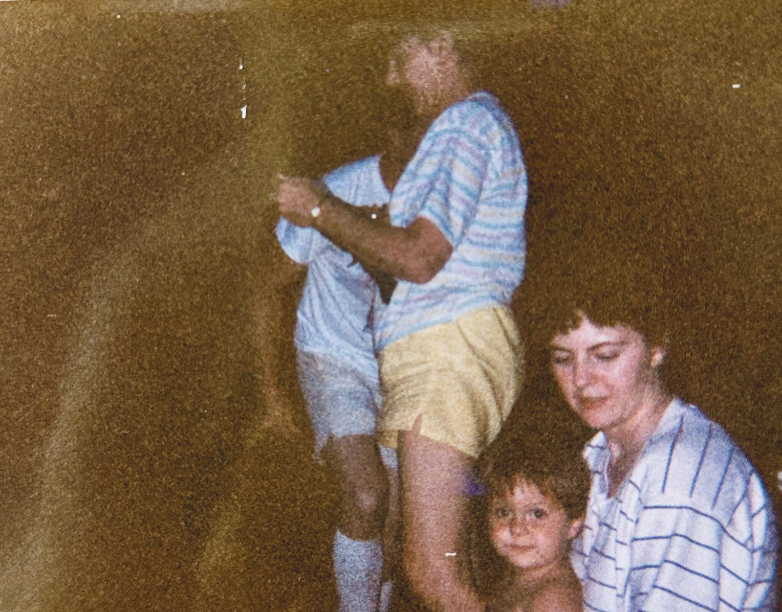 Family gathered together at the campground in the mid 1980s