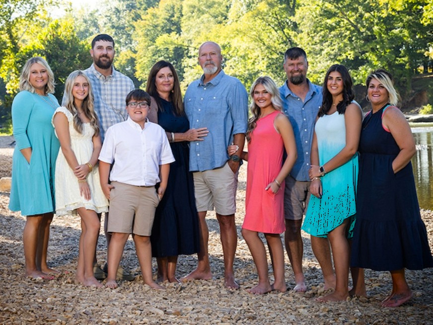 Three generations of the Jones and Luedeke family on the Buffalo River gravel bar