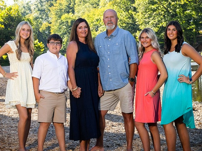 Bobby and Stephanie Jones with their grandchildren on the Buffalo River