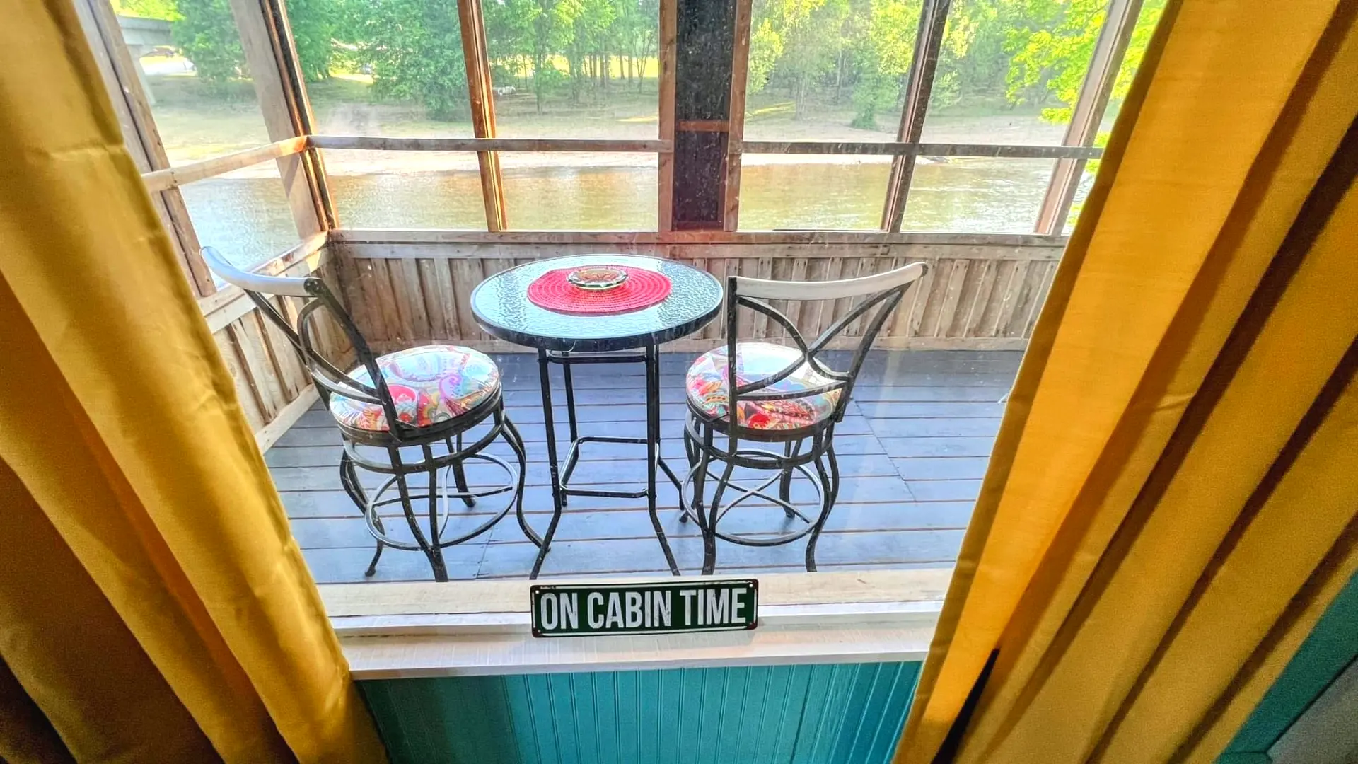 Cabin porch in the evening