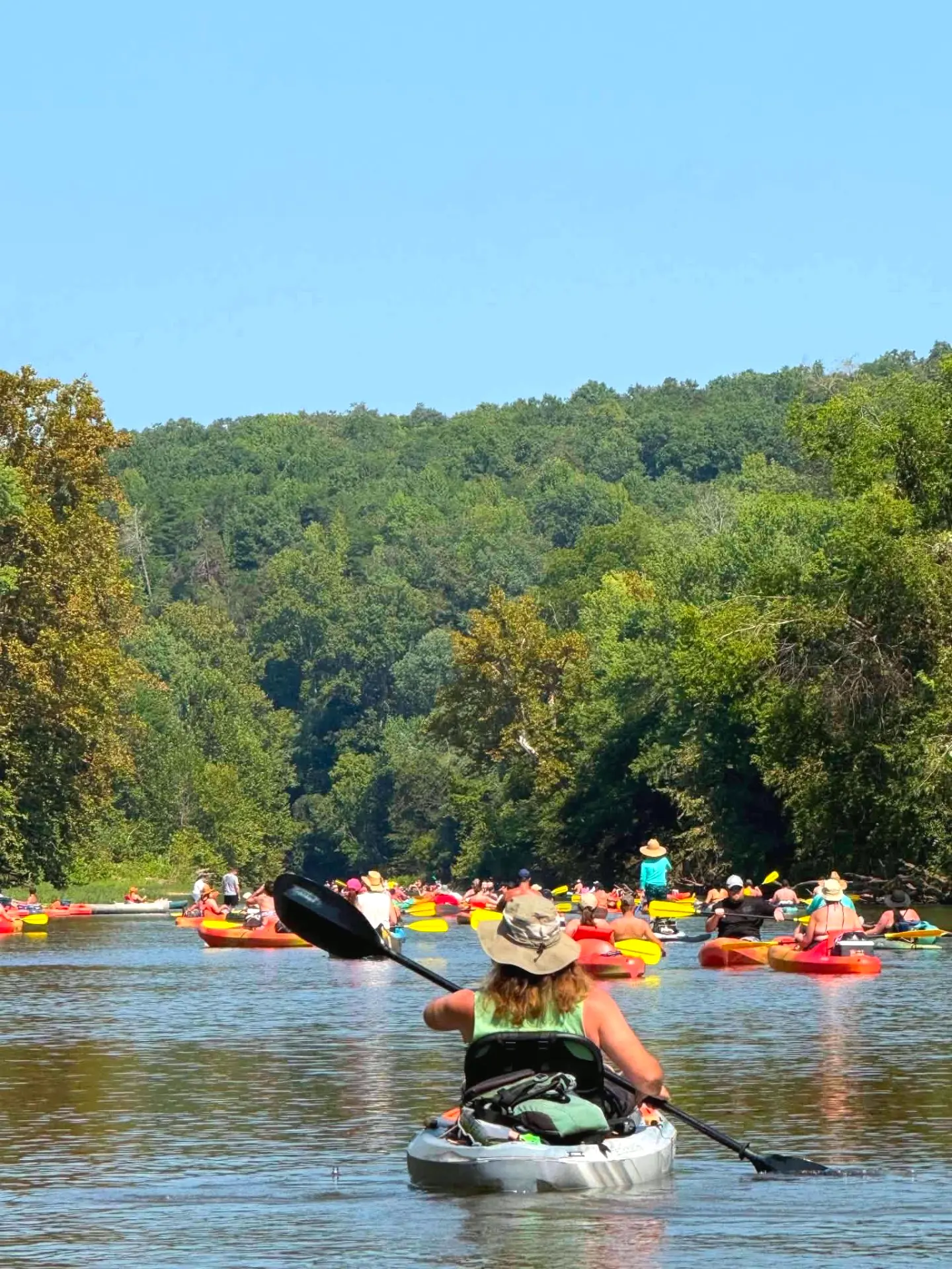 A big group float heading downriver