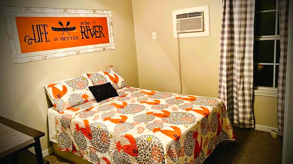 Lodge room with river view