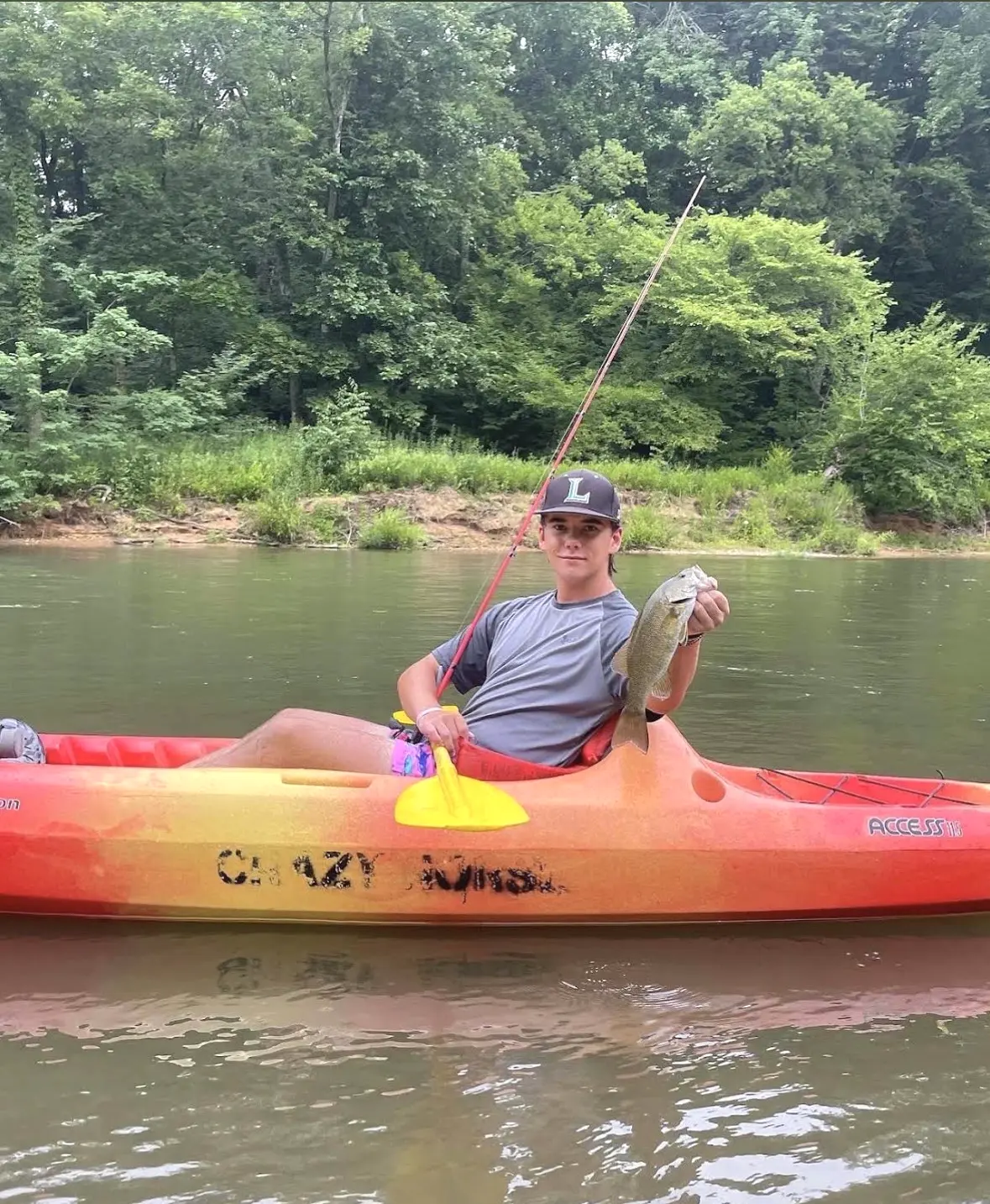 Kayak fishing on the Buffalo River