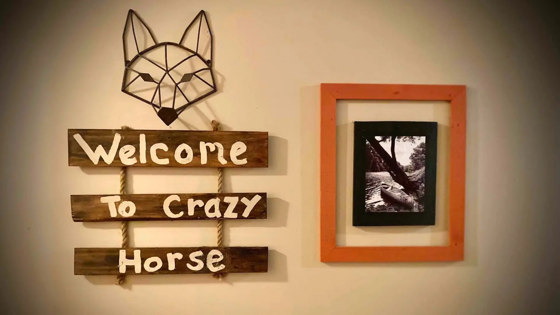 Welcome to Crazy Horse sign